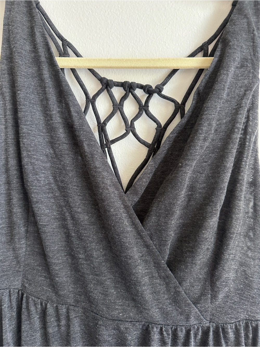 Prana Black Sleeveless V-Neck Dress with Lattice Back - Picture 4 of 4